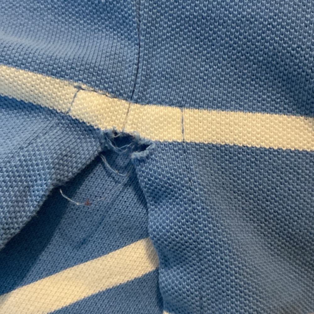 Polo Ralph Lauren Men's M Blue Striped Cotton Polo Shirt - Picture 9 of 11